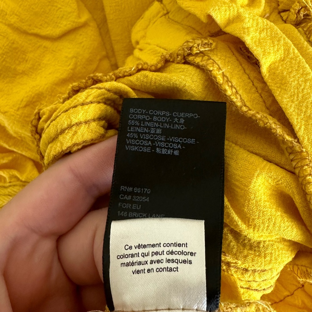 Urban Outfitters Linen Yellow High Rise Cargo Joggers - Picture 9 of 10